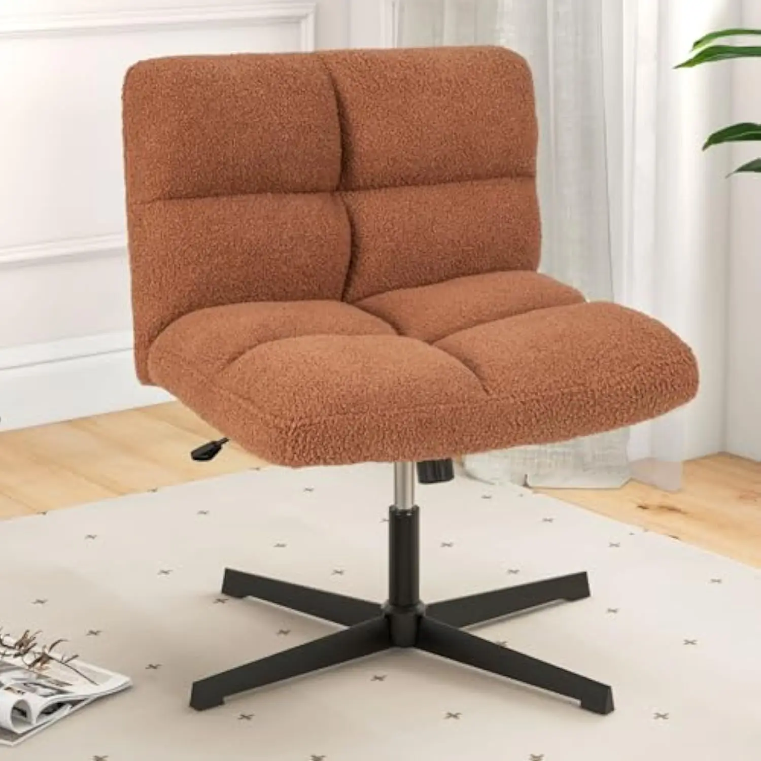 Criss Cross Chair, Faux Fur Armless Cross Legged Office Desk Chair No Wheels, Height Adjustable Computer Swivel Task Chair, Mo
Criss Cross Chair, Faux Fur Armless Cross Legged Office Desk Chair No Wheels, Height Adjustable Computer Swivel Task Chair, Mo