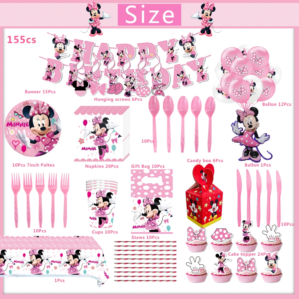 Minnie Mouse Party Decoration Minnie Tableware Sets Cups Plates Ballon Girls Kids Birthday Party Baby Shower Wedding Supplies
Minnie Mouse Party Decoration Minnie Tableware Sets Cups Plates Ballon Girls Kids Birthday Party Baby Shower Wedding Supplies
