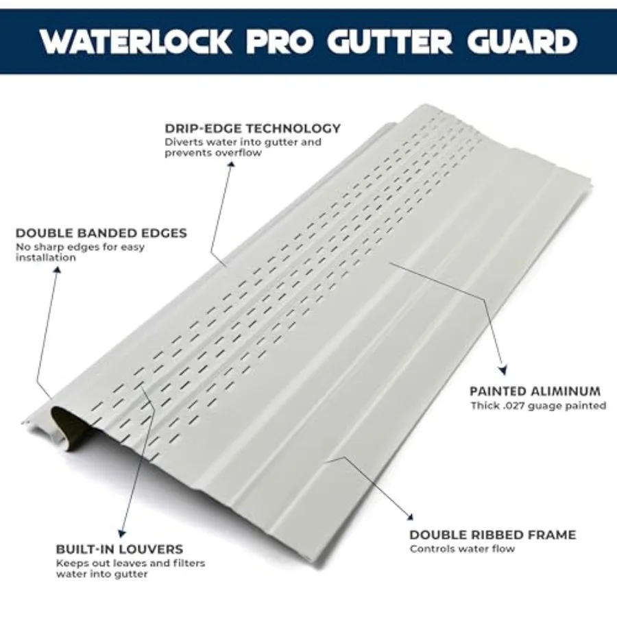 Gutter Guards Leaf Protection 100 Feet Pack White, A Contractor-Grade Guard,Domestic Aluminum Gutter Covers 5 and 6 Inch Gutters
Gutter Guards Leaf Protection 100 Feet Pack White, A Contractor-Grade Guard,Domestic Aluminum Gutter Covers 5 and 6 Inch Gutters