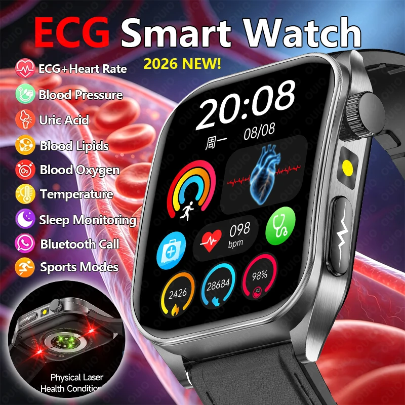 2026 New ECG Heart Rate Health Smart Watch Uric Acid Blood Pressure Blood Oxygen Sports Mode Sleep Monitoring Men Smart Watch
2026 New ECG Heart Rate Health Smart Watch Uric Acid Blood Pressure Blood Oxygen Sports Mode Sleep Monitoring Men Smart Watch