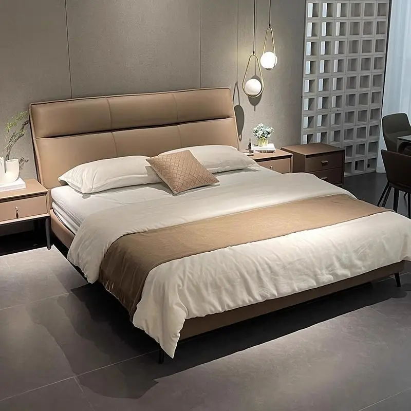 Leather bed Small apartment Italian double bed Master bedroom Wedding sheets Bed wood
Leather bed Small apartment Italian double bed Master bedroom Wedding sheets Bed wood