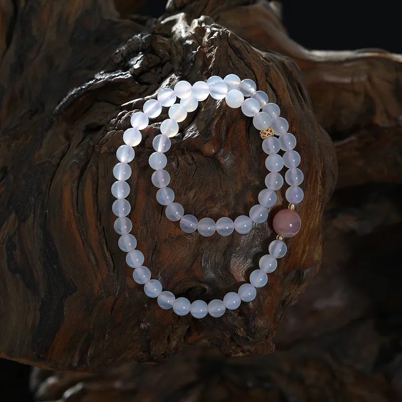 White Agate Round Bead Double Circle Bracelet, Simple Atmosphere Couple Bracelet
White Agate Round Bead Double Circle Bracelet, Simple Atmosphere Couple Bracelet