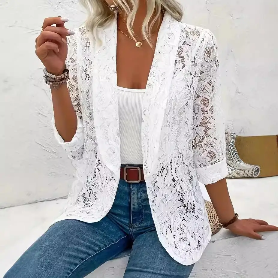 Lace Shirt Small Suit Women's Coat Commute Style Thin Winter Outerwear Universal Short Coat with 3D Effect No Cap Included
Lace Shirt Small Suit Women's Coat Commute Style Thin Winter Outerwear Universal Short Coat with 3D Effect No Cap Included