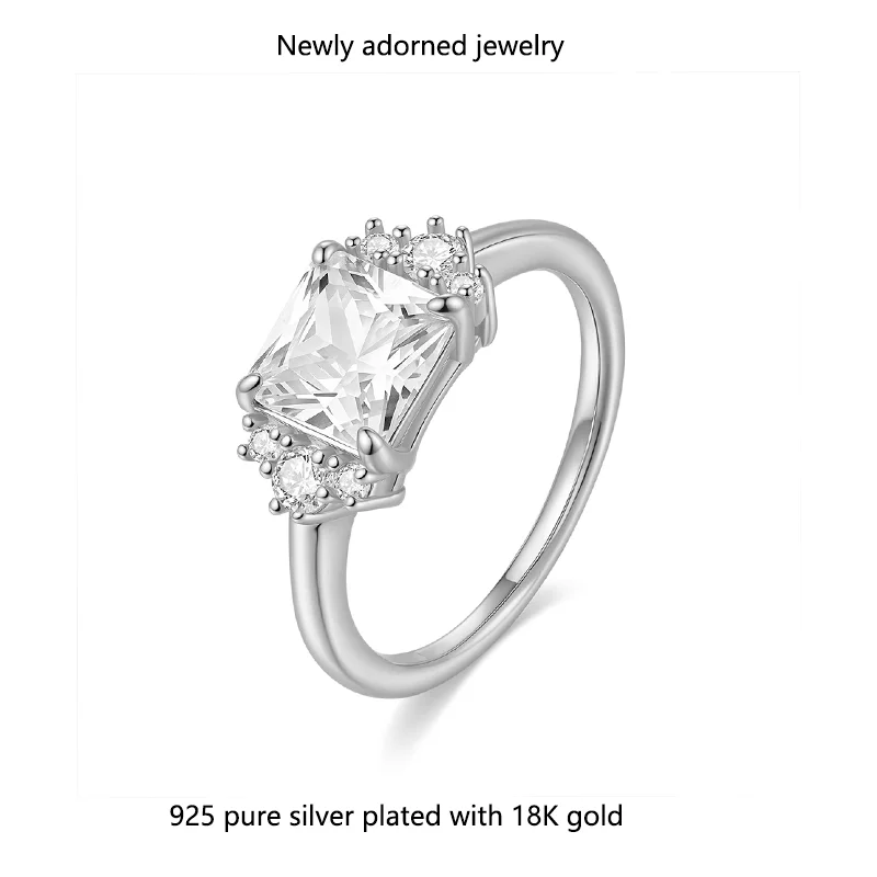 Cross-border European and American S925 silver 7x7 main stone moissanite ring for women, engagement party dazzling ring, geometr
Cross-border European and American S925 silver 7x7 main stone moissanite ring for women, engagement party dazzling ring, geometr