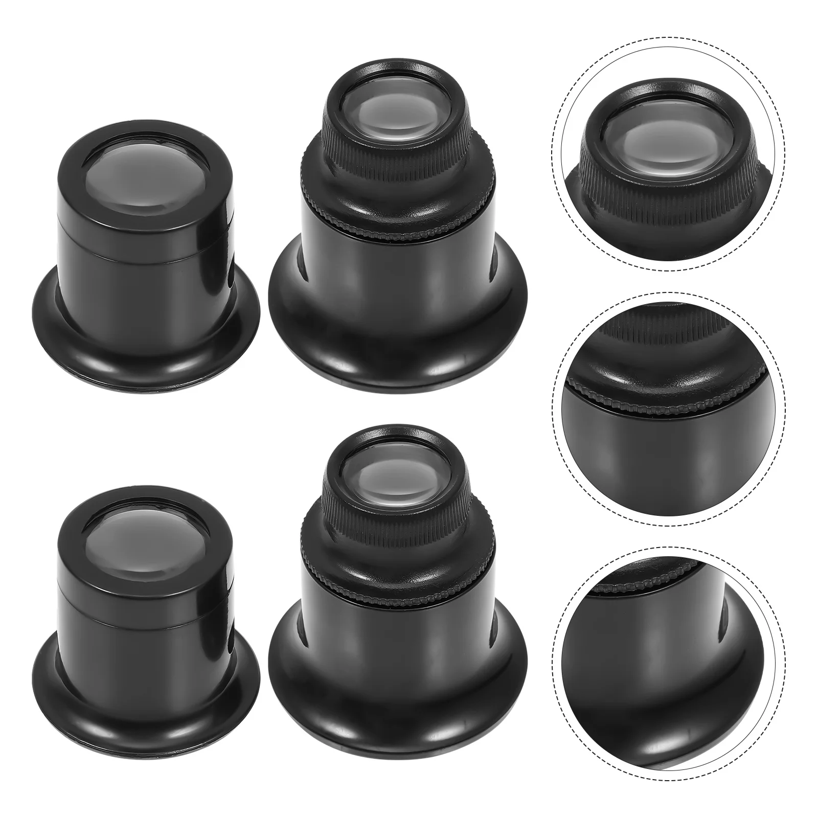 4Pcs Professional Eye Clip Loupe Multi-Function Jewelry Magnifier Portable Jewelers Loop Repair Supply for Watchmaking Engraving
