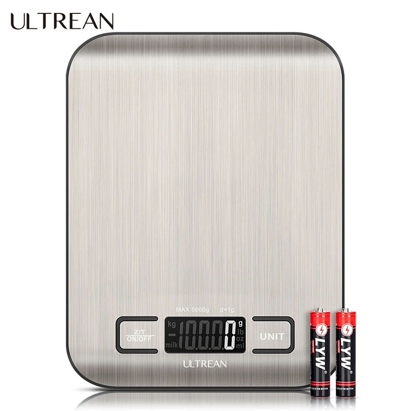ULTREAN Digital Kitchen Scale 5000g/1g Multifunction Electric Food Scale LCD Display High Precise Waterproff Measuring Scale
ULTREAN Digital Kitchen Scale 5000g/1g Multifunction Electric Food Scale LCD Display High Precise Waterproff Measuring Scale