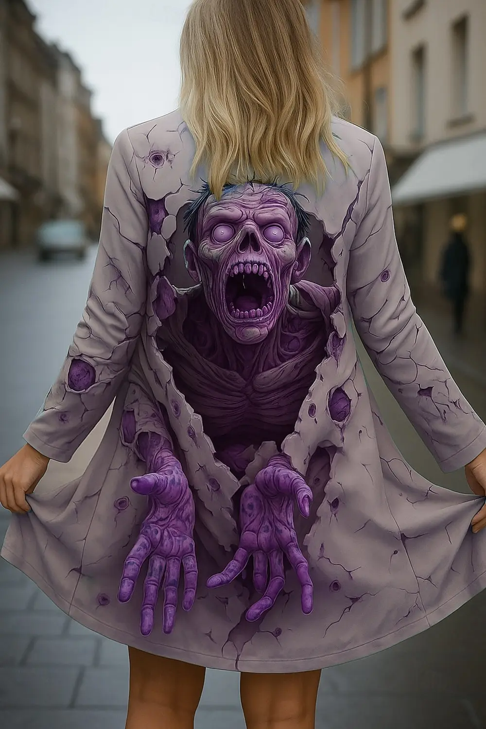 Halloween Women's 3D Print Zombie Long Sleeve Cardigan, Polyester Open Front, Lightweight Cover Up,Spring Autumn Casual Coat 
Halloween Women's 3D Print Zombie Long Sleeve Cardigan, Polyester Open Front, Lightweight Cover Up,Spring Autumn Casual Coat