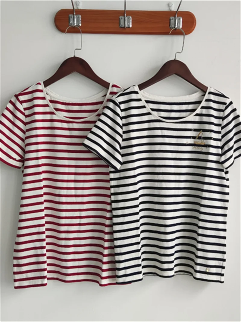 Letter Embroidery Ladies Round Neck Short Sleeve Loose Knit Tshirt Tops Women Short Sleeve Striped T-Shirt 2024 New Summer
Letter Embroidery Ladies Round Neck Short Sleeve Loose Knit Tshirt Tops Women Short Sleeve Striped T-Shirt 2024 New Summer