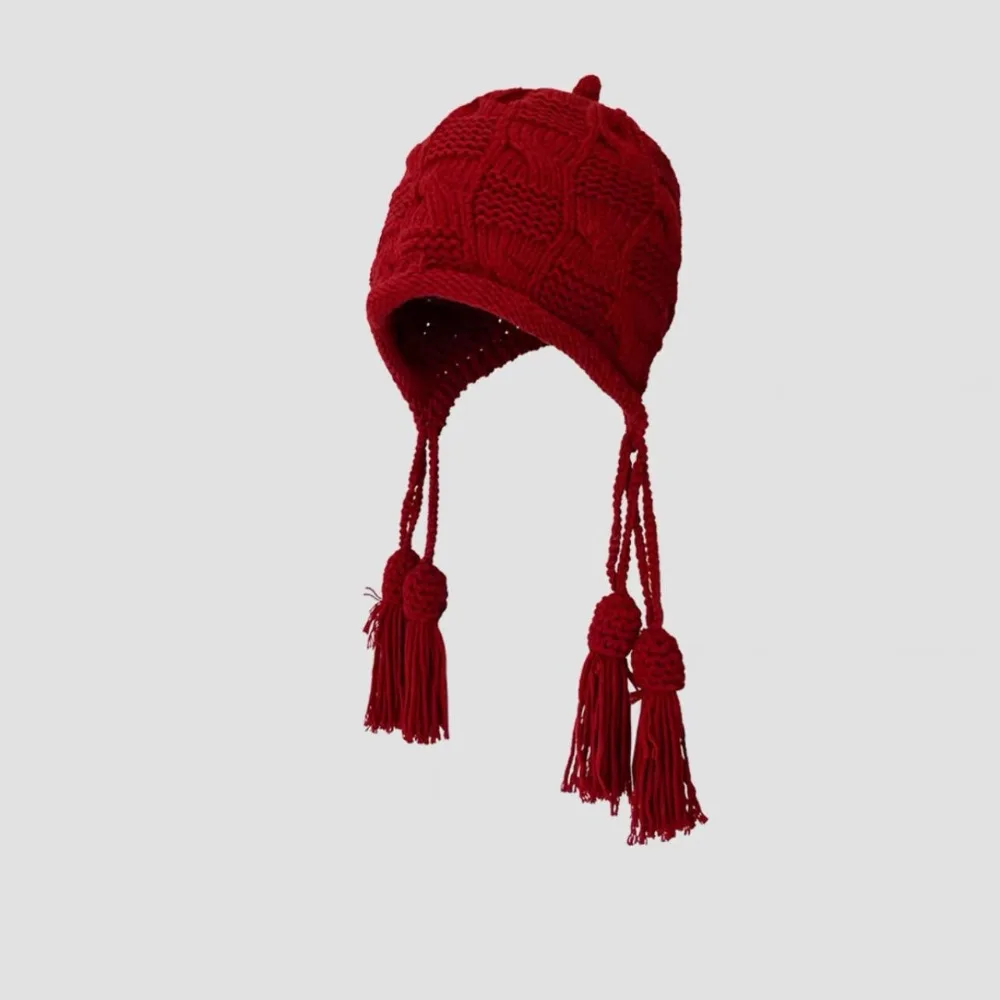 Fashion Windproof Knitted Hat Tassel Ear Protection Warm Headgear Woolen Cap Women
Fashion Windproof Knitted Hat Tassel Ear Protection Warm Headgear Woolen Cap Women
