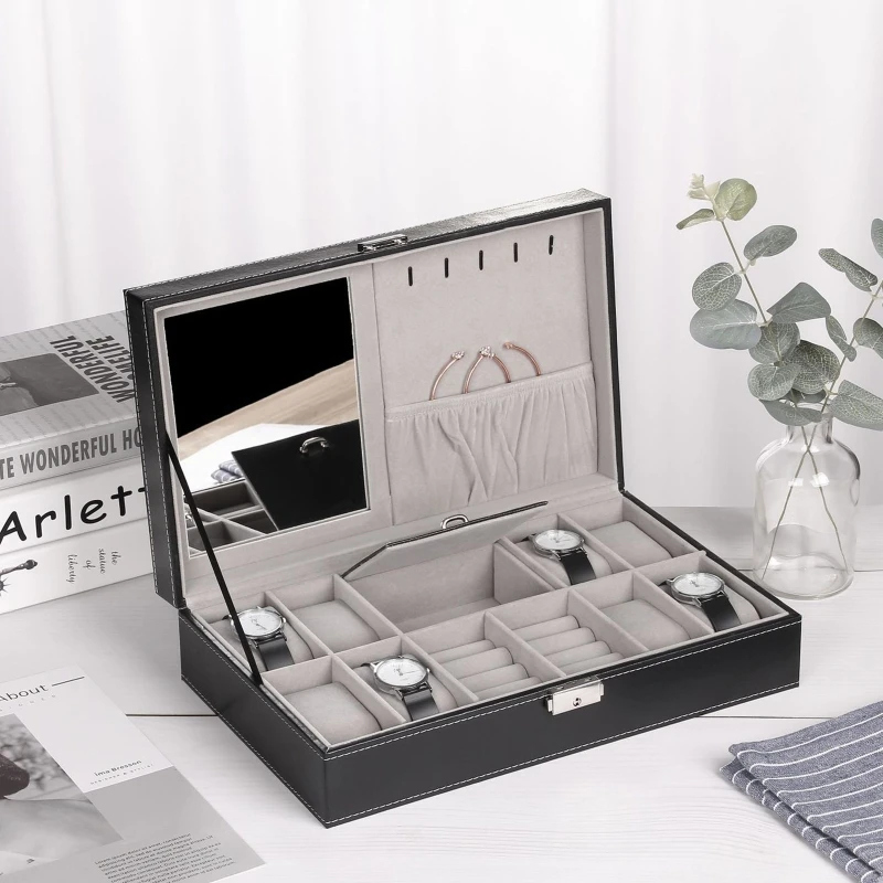 Protable PU Leather Watch Organizer Jewelry Earrings Rings Necklace Storage Box Display for Women Men Birthday Gift
Protable PU Leather Watch Organizer Jewelry Earrings Rings Necklace Storage Box Display for Women Men Birthday Gift