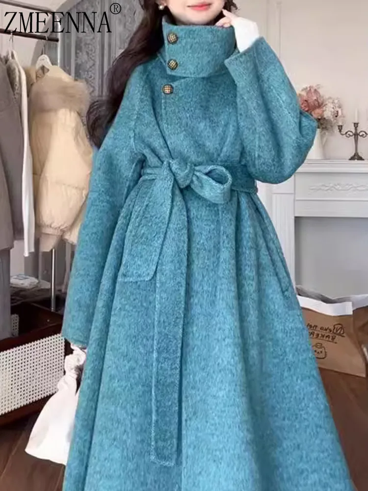 ZMEENNA Women's Long Wool Blend Trench Coat With High Neck And Belted Waist Casual Oversized Outerwear Jacket ZM3771
ZMEENNA Women's Long Wool Blend Trench Coat With High Neck And Belted Waist Casual Oversized Outerwear Jacket ZM3771