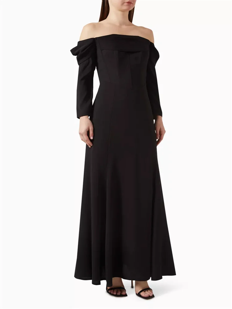 Hot Selling Off-Shoulder Neckline Draped Detail Satin Evening Dress Elegant Back Zipper Side Slit Floor Length Gown For Women
Hot Selling Off-Shoulder Neckline Draped Detail Satin Evening Dress Elegant Back Zipper Side Slit Floor Length Gown For Women