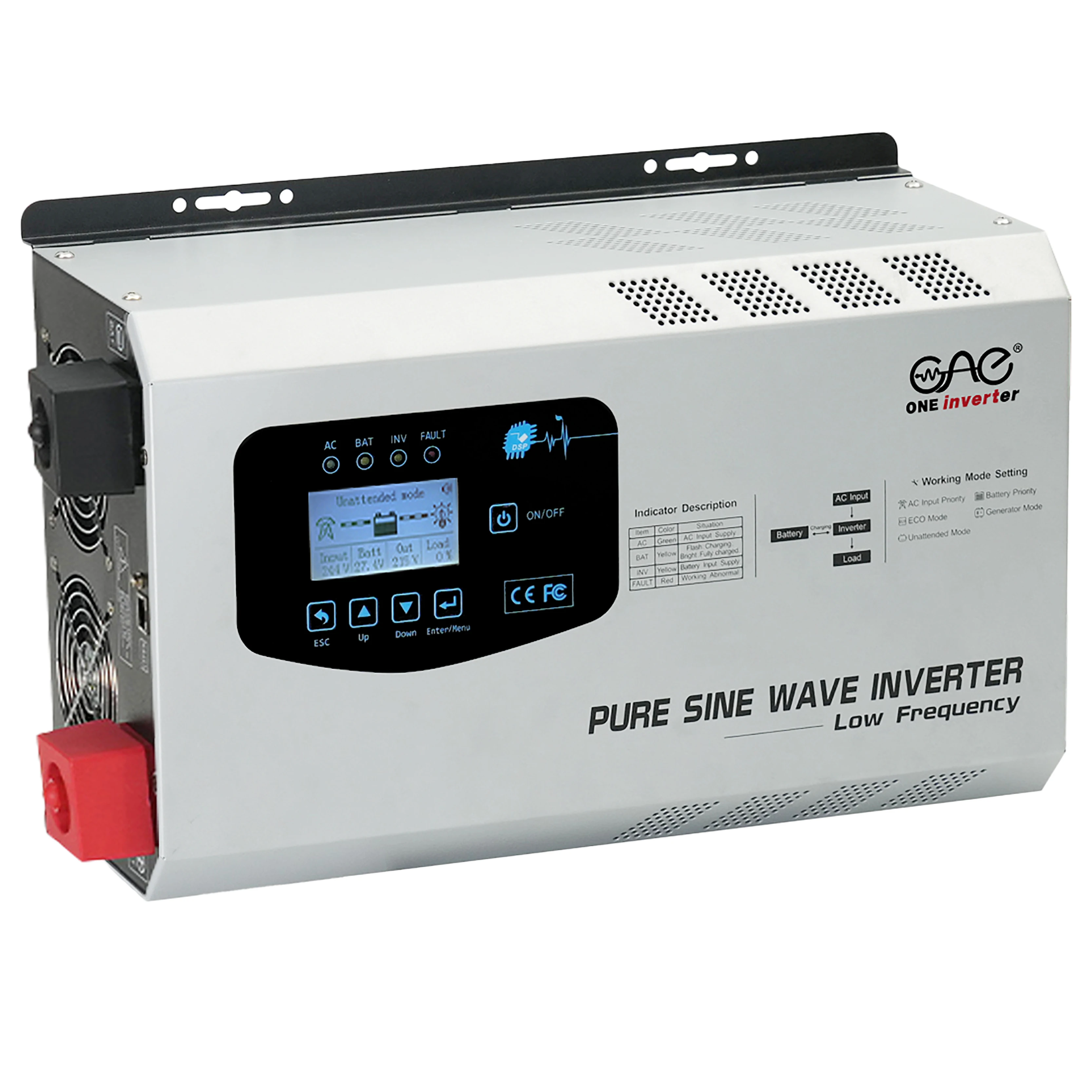 3KW 12VDC Low Frequency Pure Sine Wave Onduleur Off-Grid Solar Energy System Solar Inverters
3KW 12VDC Low Frequency Pure Sine Wave Onduleur Off-Grid Solar Energy System Solar Inverters