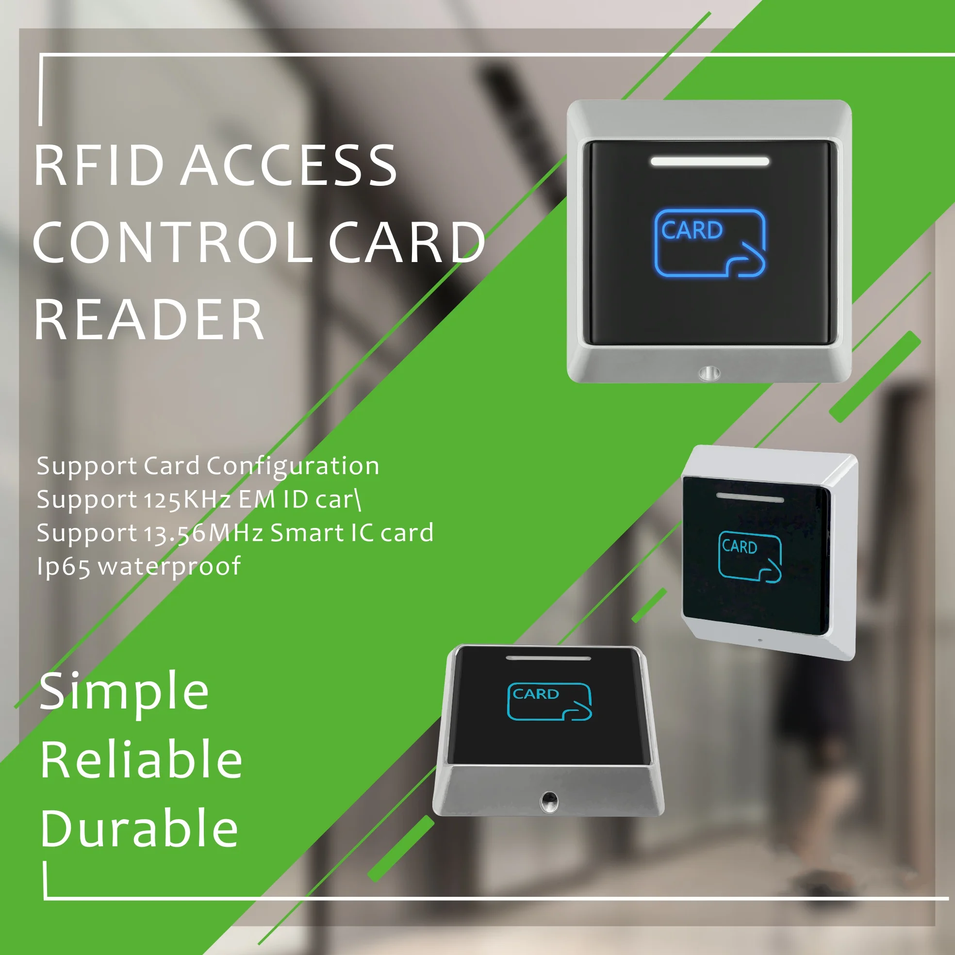 KR501EM RFID 125KHz+13.56MHz Dual Frequency ID IC MF Card keyfob NFC Tags Contactless Reader for Access Control System cartes
KR501EM RFID 125KHz+13.56MHz Dual Frequency ID IC MF Card keyfob NFC Tags Contactless Reader for Access Control System cartes