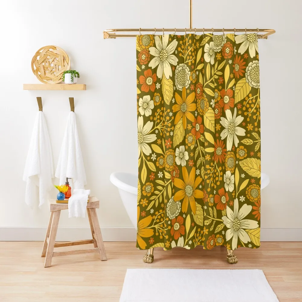 1970s Retro Flowers Pattern in Yellow, Orange & Olive Green Shower Curtain Bathroom Box Waterproof Shower Shower Bath Curtain
1970s Retro Flowers Pattern in Yellow, Orange & Olive Green Shower Curtain Bathroom Box Waterproof Shower Shower Bath Curtain