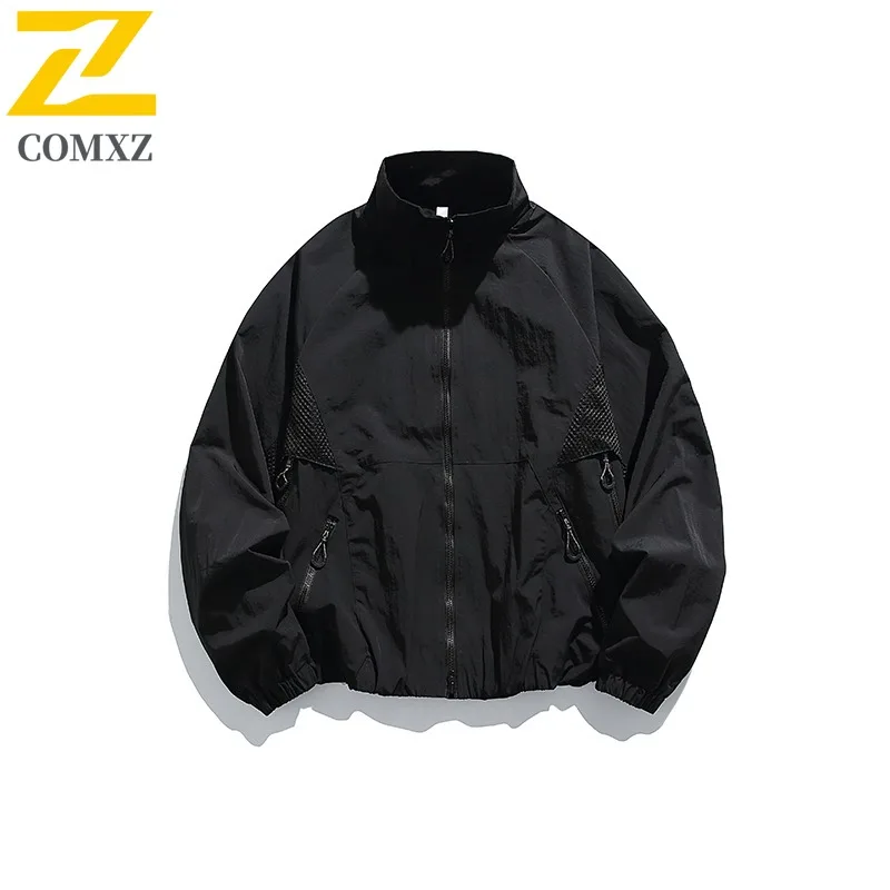 COMXZ 2025 Men's Waterproof Mesh Panel Stand Collar Jacket Autumn Loose Fit Durable Breathable Outdoor Hiking Coat
COMXZ 2025 Men's Waterproof Mesh Panel Stand Collar Jacket Autumn Loose Fit Durable Breathable Outdoor Hiking Coat