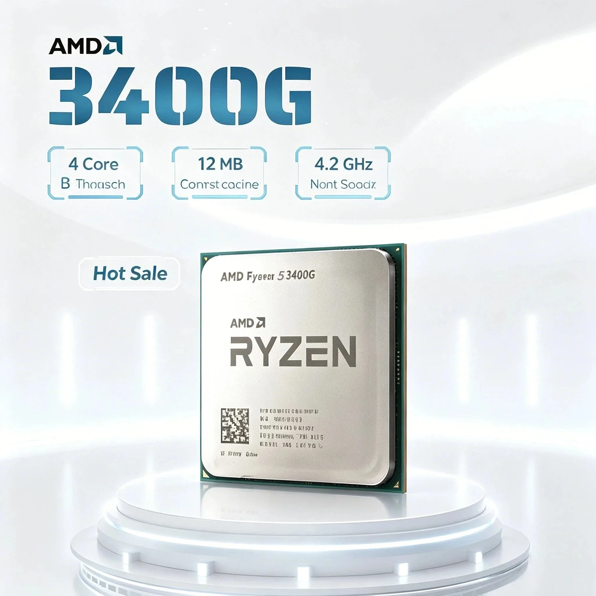 AMD Ryzen 5 3400G AM4 4 Core 8 Thread APU 3.7GHz Up To 4.2GHz Vega 11 IGPU 65W Desktop CPU for Gaming Office Pro Max
AMD Ryzen 5 3400G AM4 4 Core 8 Thread APU 3.7GHz Up To 4.2GHz Vega 11 IGPU 65W Desktop CPU for Gaming Office Pro Max