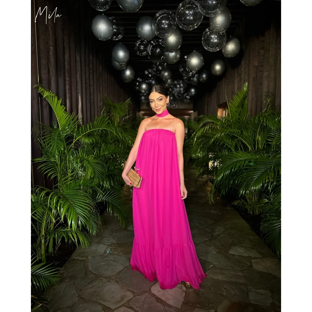 Mila Hot Pink Chiffon Strapless Prom Dresses Customized Formal Evening Ruffled Tiered Flowy Long Gown vestidos de gala Elegant
Mila Hot Pink Chiffon Strapless Prom Dresses Customized Formal Evening Ruffled Tiered Flowy Long Gown vestidos de gala Elegant