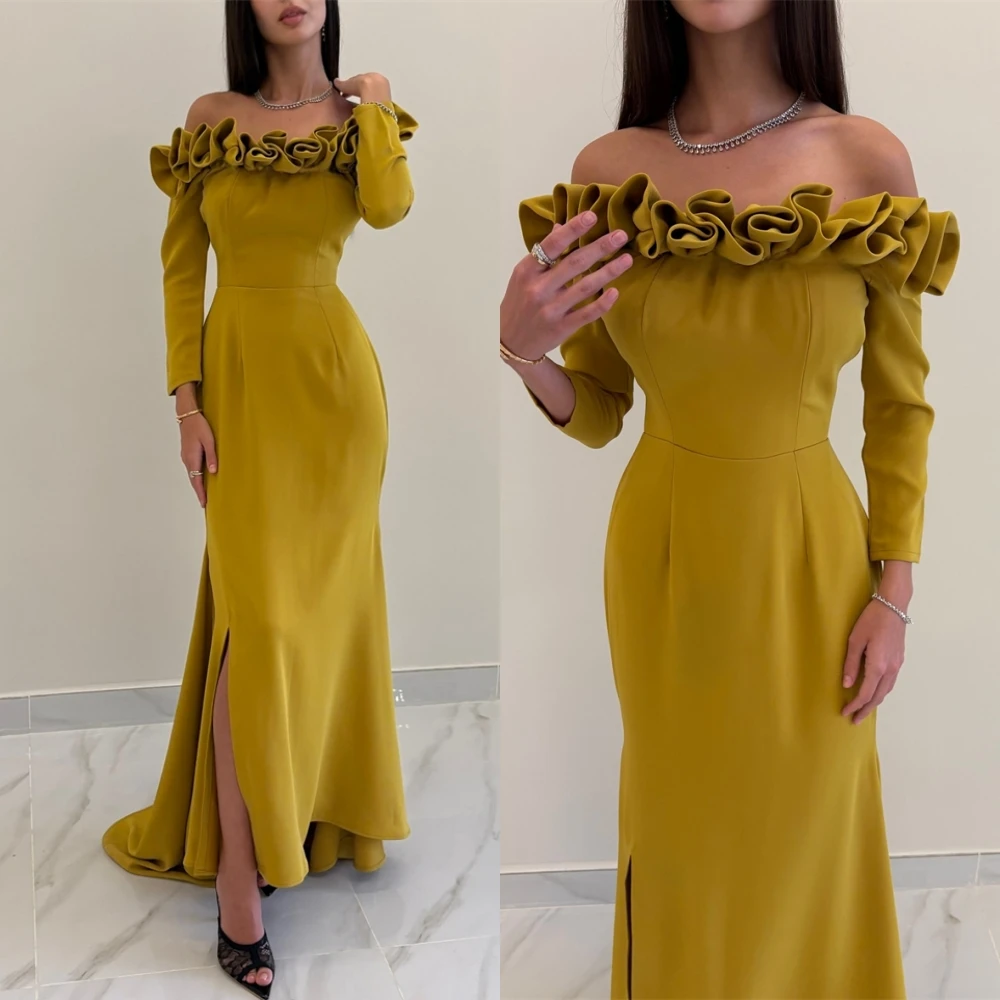 Customized Luxury Jersey Evening Dress Delicate Long Sleeves Boat Neck Prom Dresses Temperament Flowers Special Occasion Gowns
Customized Luxury Jersey Evening Dress Delicate Long Sleeves Boat Neck Prom Dresses Temperament Flowers Special Occasion Gowns