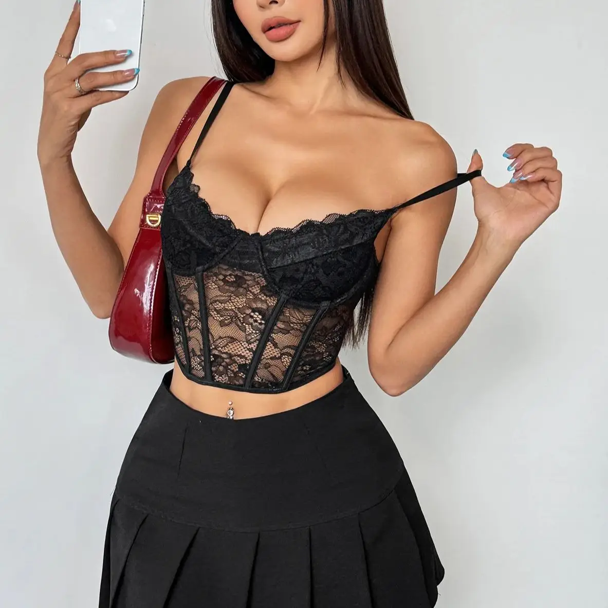 Женский сексуальный однотонный кружевной топ-корсет с лямкой через шею и косточками, летняя модная уличная одежда, укороченный топ для женщин
Женский сексуальный однотонный кружевной топ-корсет с лямкой через шею и косточками, летняя модная уличная одежда, укороченный топ для женщин