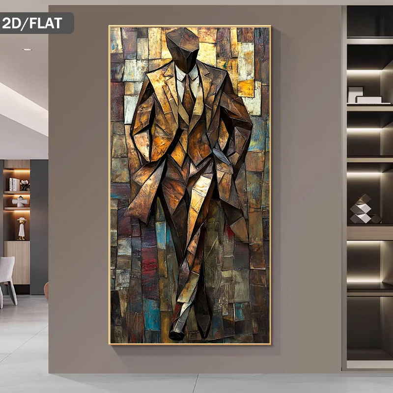 2D/Flat Large Abstract Cubist Man in A Suit Canvas Wall Art Frameless Modern Canvas Prints for Living Room and Office Decortions
2D/Flat Large Abstract Cubist Man in A Suit Canvas Wall Art Frameless Modern Canvas Prints for Living Room and Office Decortions