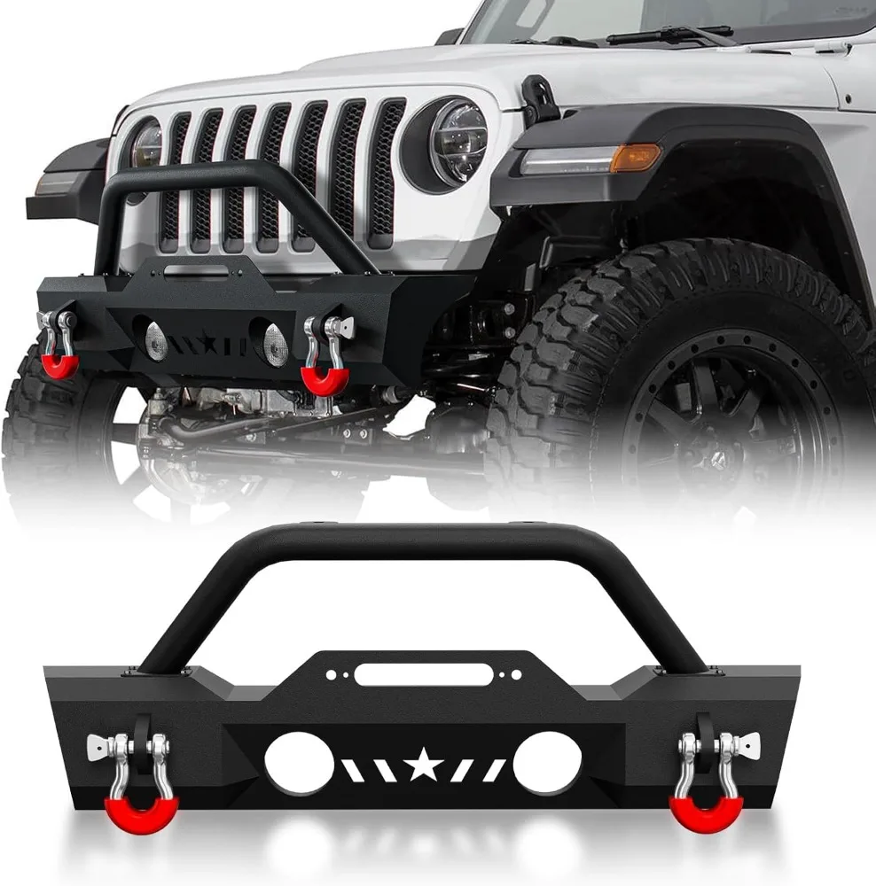 Front Bumper Compatible with 2007-2024 Wrangler JK JKU JL JLU Unlimited and Glated Fighter JT (2/4 Door) Bull Bar Built
Front Bumper Compatible with 2007-2024 Wrangler JK JKU JL JLU Unlimited and Glated Fighter JT (2/4 Door) Bull Bar Built