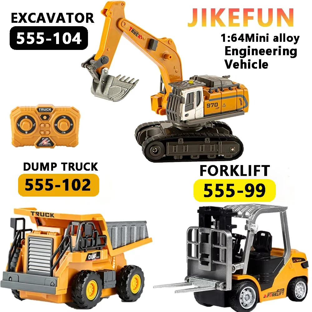 JIKEFUN 1/64 Remote Control Excavator, Dump Truck, Forklift Model Mini Diecast Simulation Toy with Lights and Sound Effects
JIKEFUN 1/64 Remote Control Excavator, Dump Truck, Forklift Model Mini Diecast Simulation Toy with Lights and Sound Effects