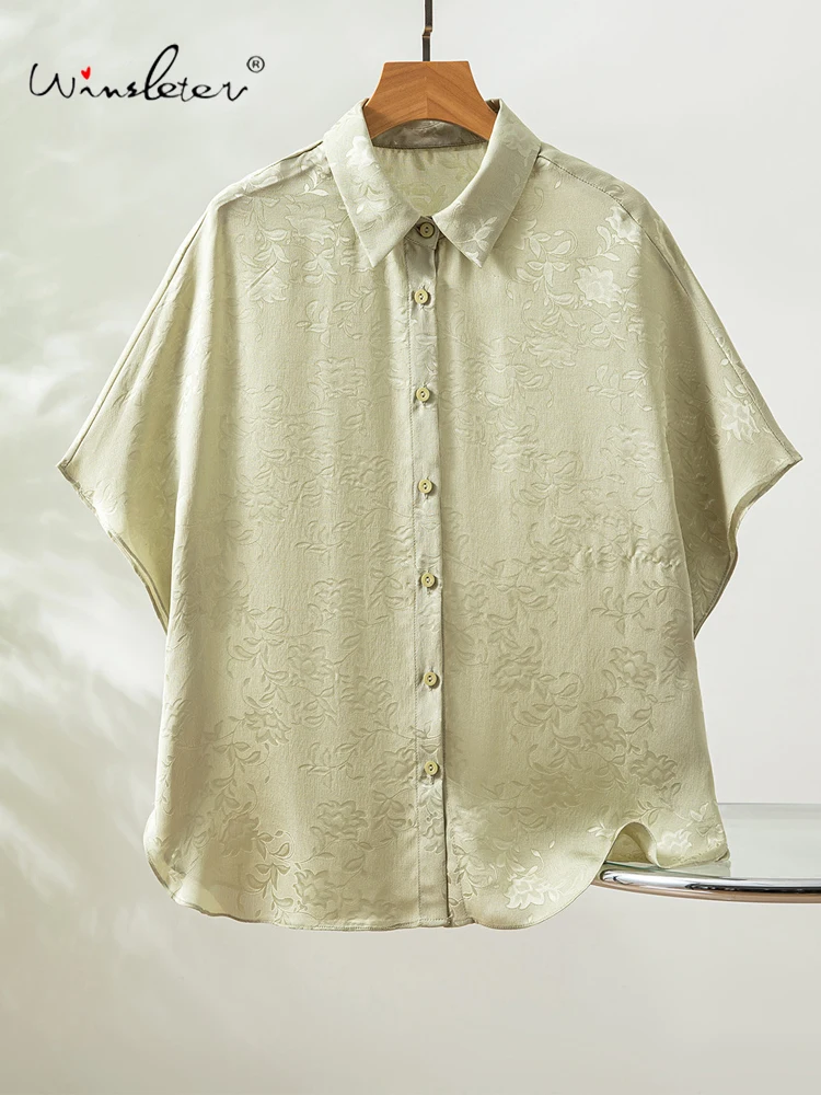 Winsleter-100%Real Silk Quan Luo Elegant Shirt, Batwing Sleeve Jacquard, Women OL Commute Loose Blouse, 2026 Summer New T65541CC
Winsleter-100%Real Silk Quan Luo Elegant Shirt, Batwing Sleeve Jacquard, Women OL Commute Loose Blouse, 2026 Summer New T65541CC