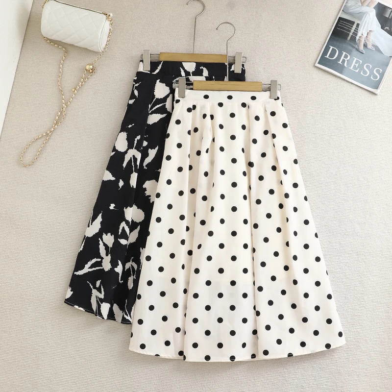 French Retro Polka Dots Print Chic Flowers Skirts Women Spring Summer High-waist Temperament Slim Skirts Mid-length A-line Skirt
French Retro Polka Dots Print Chic Flowers Skirts Women Spring Summer High-waist Temperament Slim Skirts Mid-length A-line Skirt