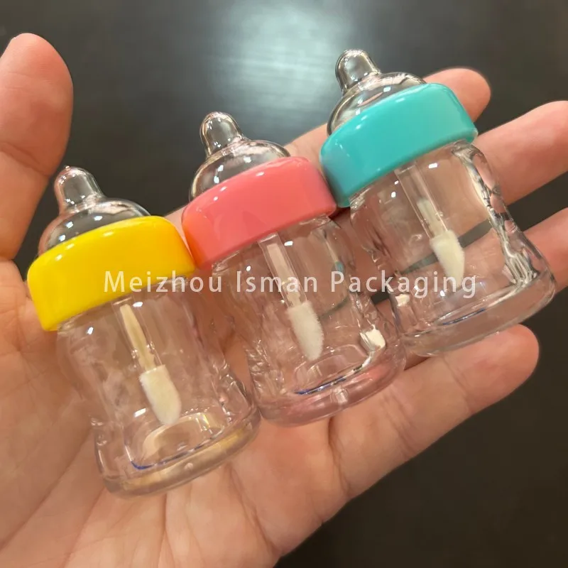 50Pcs New empty kids clear pink blue yellow baby milk bottle cute lip gloss cosmetic packaging tubes with wands brush 5ml
50Pcs New empty kids clear pink blue yellow baby milk bottle cute lip gloss cosmetic packaging tubes with wands brush 5ml