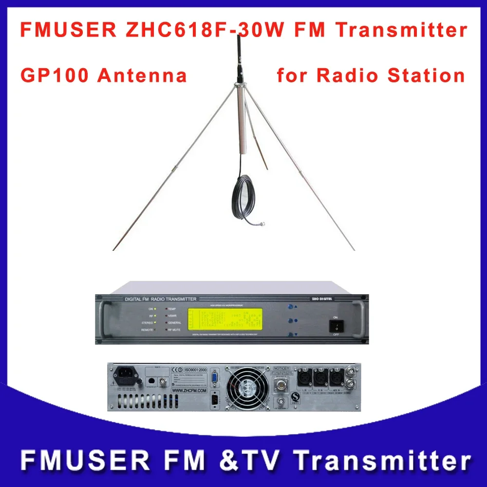 FMUSER ZHC618F-30W 30Watts FM Radio Broadcast Transmitter+ GP100 Outdoor Antenna A Kit For FM Radio Station
FMUSER ZHC618F-30W 30Watts FM Radio Broadcast Transmitter+ GP100 Outdoor Antenna A Kit For FM Radio Station