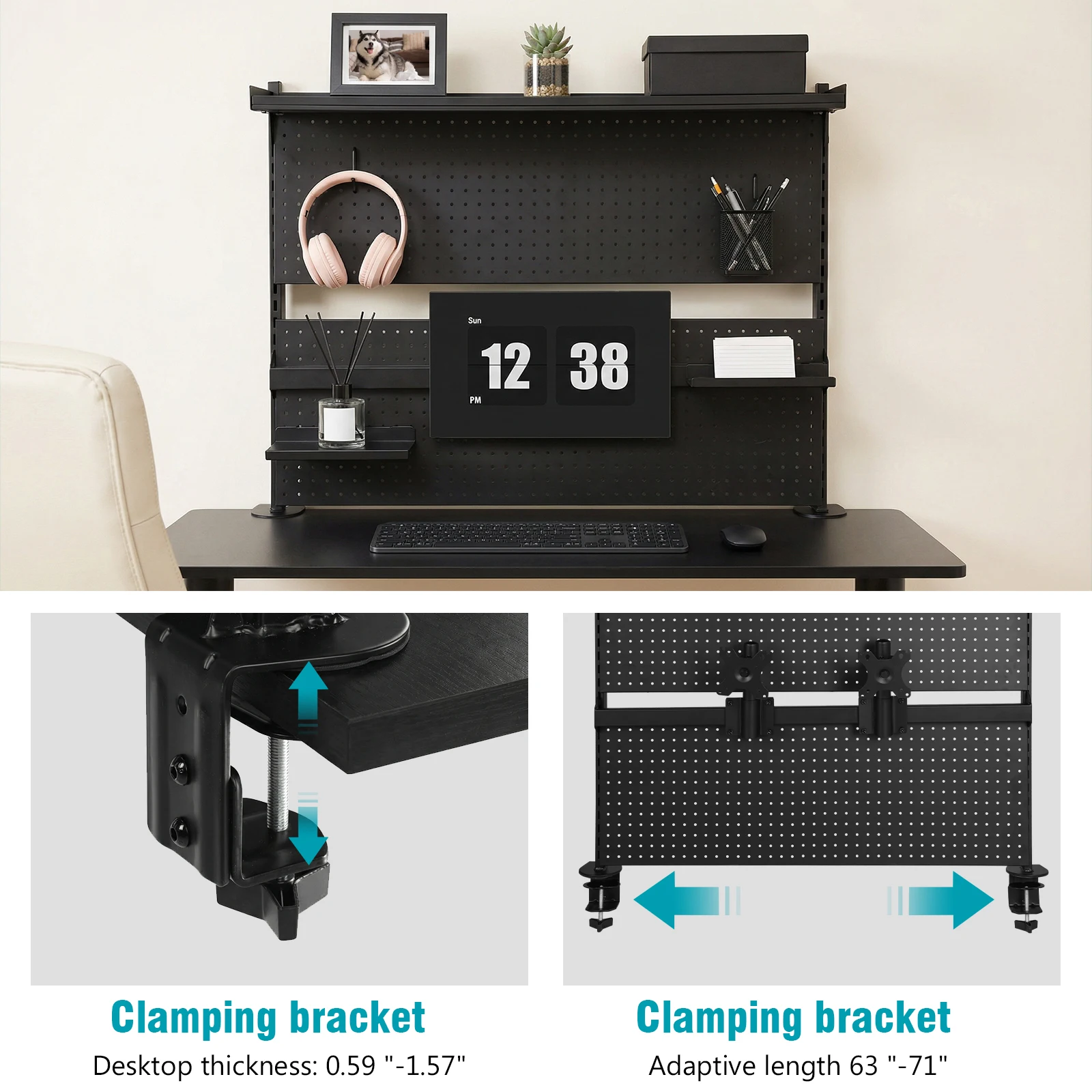 Metal Pegboard with Monitor Stands Computer Accessories Desktop Shelving System 51 X 34 Inch for Office Supplies Dorm Home Decor
Metal Pegboard with Monitor Stands Computer Accessories Desktop Shelving System 51 X 34 Inch for Office Supplies Dorm Home Decor