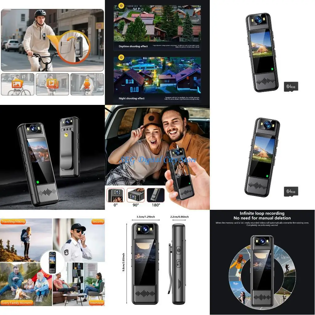 U75B Носимый видеорегистратор 1080P Камера с поворотным объективом на 180° для немедленного просмотра
U75B Носимый видеорегистратор 1080P Камера с поворотным объективом на 180° для немедленного просмотра