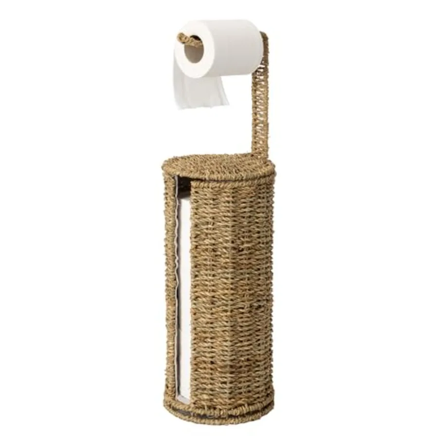 Wicker Seagrass Freestanding Toilet Paper Holder Stand with Storage, Farmhouse Covered Toilet Paper Stand for 4 Rolls with Clot
Wicker Seagrass Freestanding Toilet Paper Holder Stand with Storage, Farmhouse Covered Toilet Paper Stand for 4 Rolls with Clot