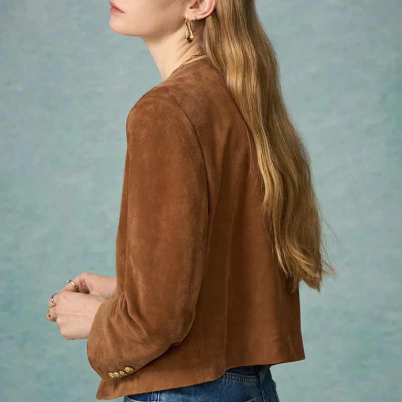 New 2023 Genuine Leather Fashion Bomber Jacket Real Suede Leather Coat Lady Blazer Jackets TF5523
New 2023 Genuine Leather Fashion Bomber Jacket Real Suede Leather Coat Lady Blazer Jackets TF5523
