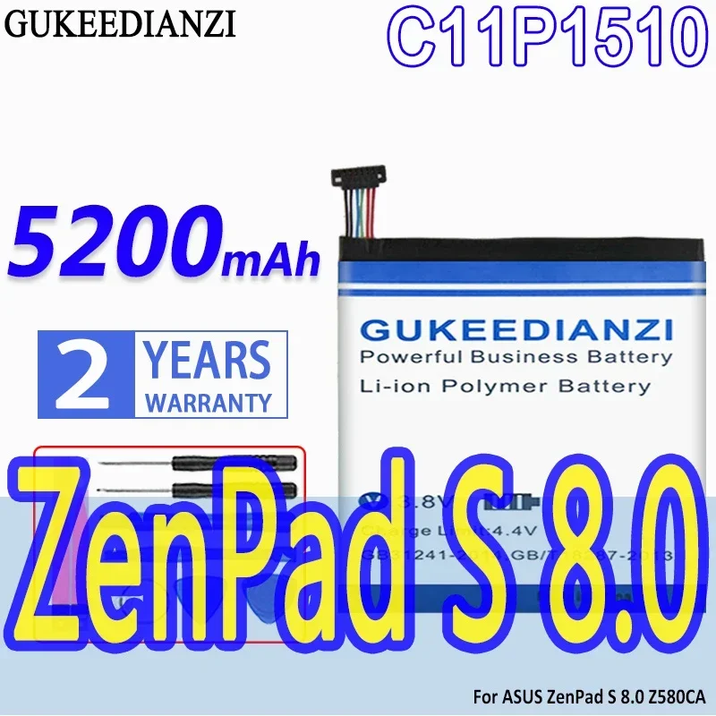 Аккумулятор GUKEEDIANZI большой емкости C11P1510 5200 мАч для аккумуляторов планшетов ASUS ZenPad S 8.0 Z580CA
Аккумулятор GUKEEDIANZI большой емкости C11P1510 5200 мАч для аккумуляторов планшетов ASUS ZenPad S 8.0 Z580CA