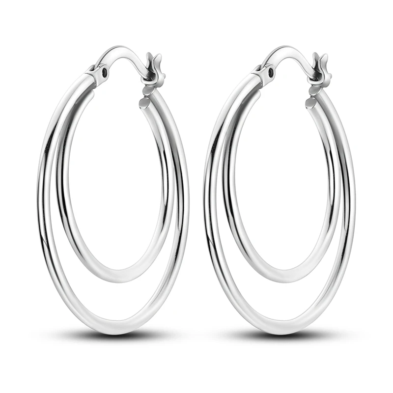 Fashionable 925 Sterling Silver Rose Gold & Silver & Gold Large Double Ring Earrings Original Women's Fashion Jewelry
Fashionable 925 Sterling Silver Rose Gold & Silver & Gold Large Double Ring Earrings Original Women's Fashion Jewelry
