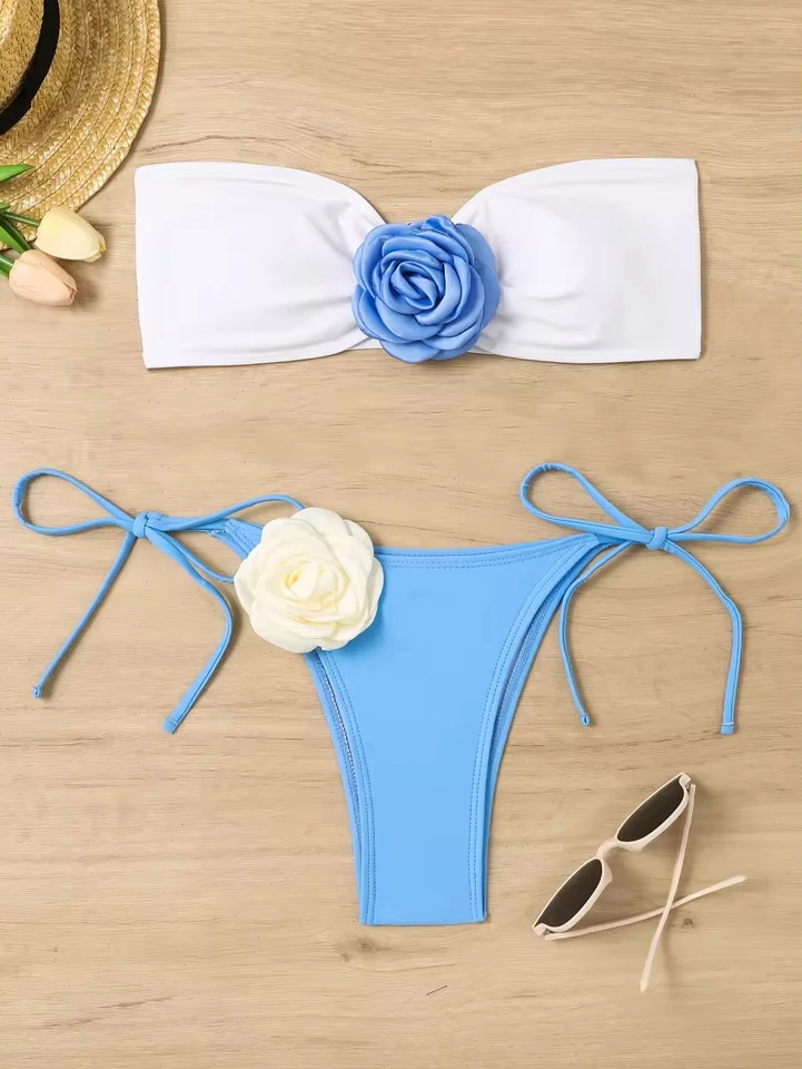 Sexy Flower Women's Bikini Swimsuit Separate Strapless Crossbody Swimwear Beachwear Wholesale
Sexy Flower Women's Bikini Swimsuit Separate Strapless Crossbody Swimwear Beachwear Wholesale