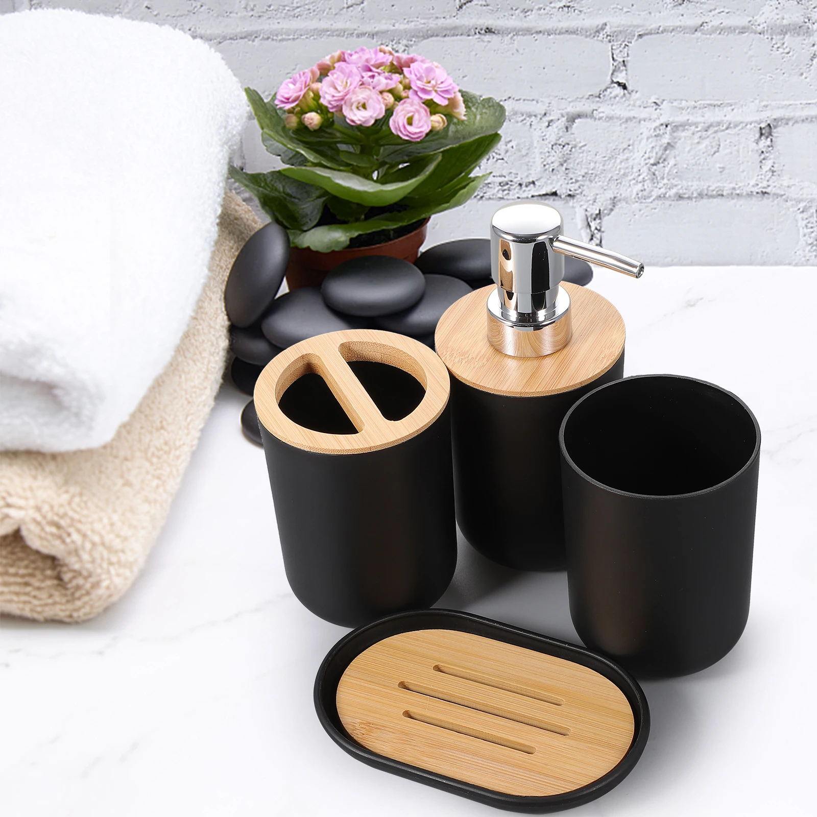 Black Wash Bathroom Decor Sets Bathroom Accessories Marble Sink Decor Shampoo Bottle Holder Plastic Wood Portable ganizer
Black Wash Bathroom Decor Sets Bathroom Accessories Marble Sink Decor Shampoo Bottle Holder Plastic Wood Portable ganizer