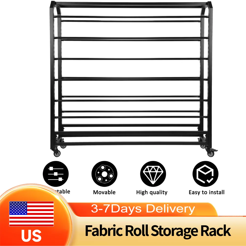 Double Sided Rolling Fabric Roll Organizer Holder 12 Adjustable Rods Movable Storage Rack for Color Change Film Leather Wallpape
Double Sided Rolling Fabric Roll Organizer Holder 12 Adjustable Rods Movable Storage Rack for Color Change Film Leather Wallpape
