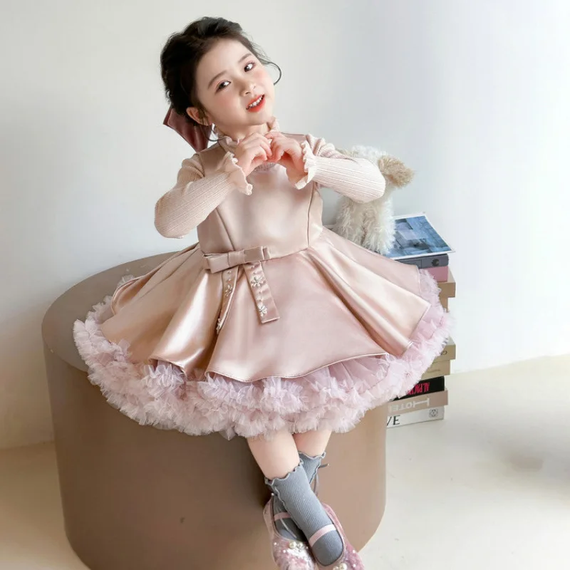 Girls' Spring and Autumn New Style Exquisitely Crafted Ballet Vintage Dress French Sleeveless Puffy Birthday Princess Dress Swea
Girls' Spring and Autumn New Style Exquisitely Crafted Ballet Vintage Dress French Sleeveless Puffy Birthday Princess Dress Swea