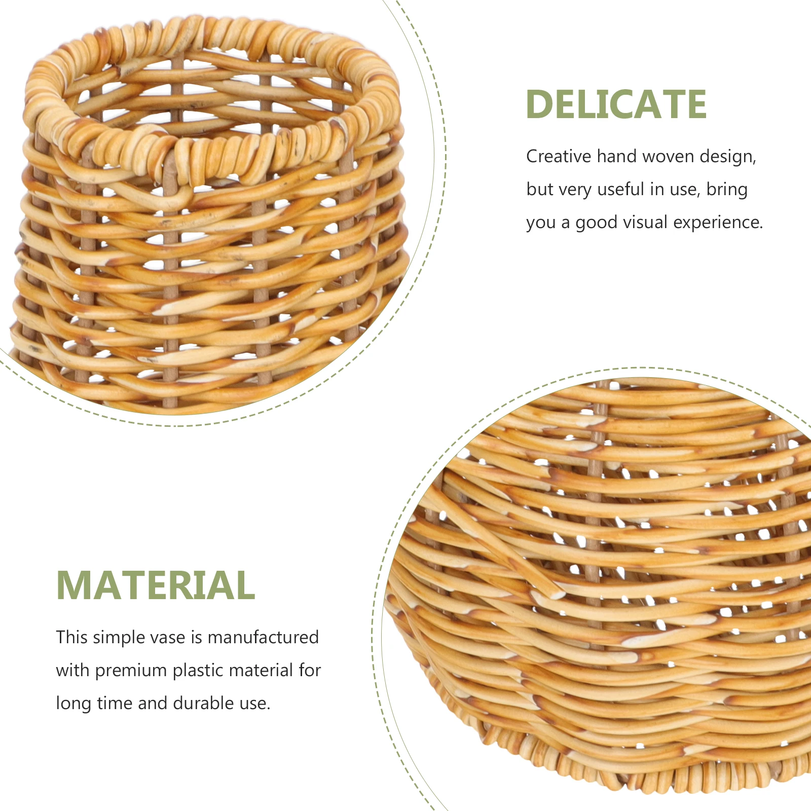 Rattan Vase XH22 180 Large Woven Plastic Flower Vase Home Decor Balcony Office Simple Style Imitation Rattan Seagrass Basket
Rattan Vase XH22 180 Large Woven Plastic Flower Vase Home Decor Balcony Office Simple Style Imitation Rattan Seagrass Basket