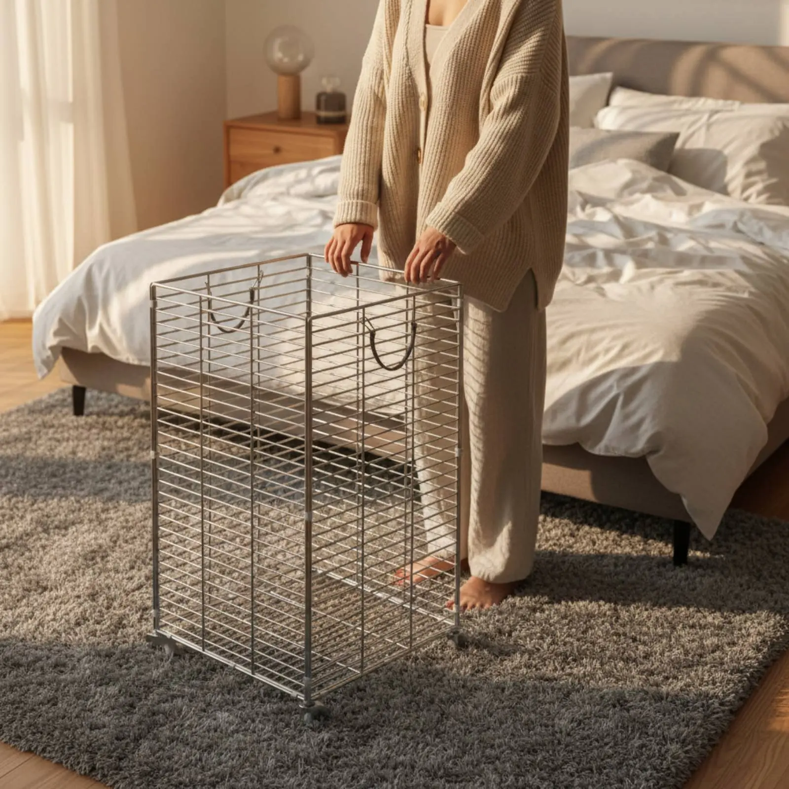 Stainless Steel Laundry Basket Easy to Clean Metal Clothes Hamper Steel Laundry Basket Large Capacity Home Storage
Stainless Steel Laundry Basket Easy to Clean Metal Clothes Hamper Steel Laundry Basket Large Capacity Home Storage