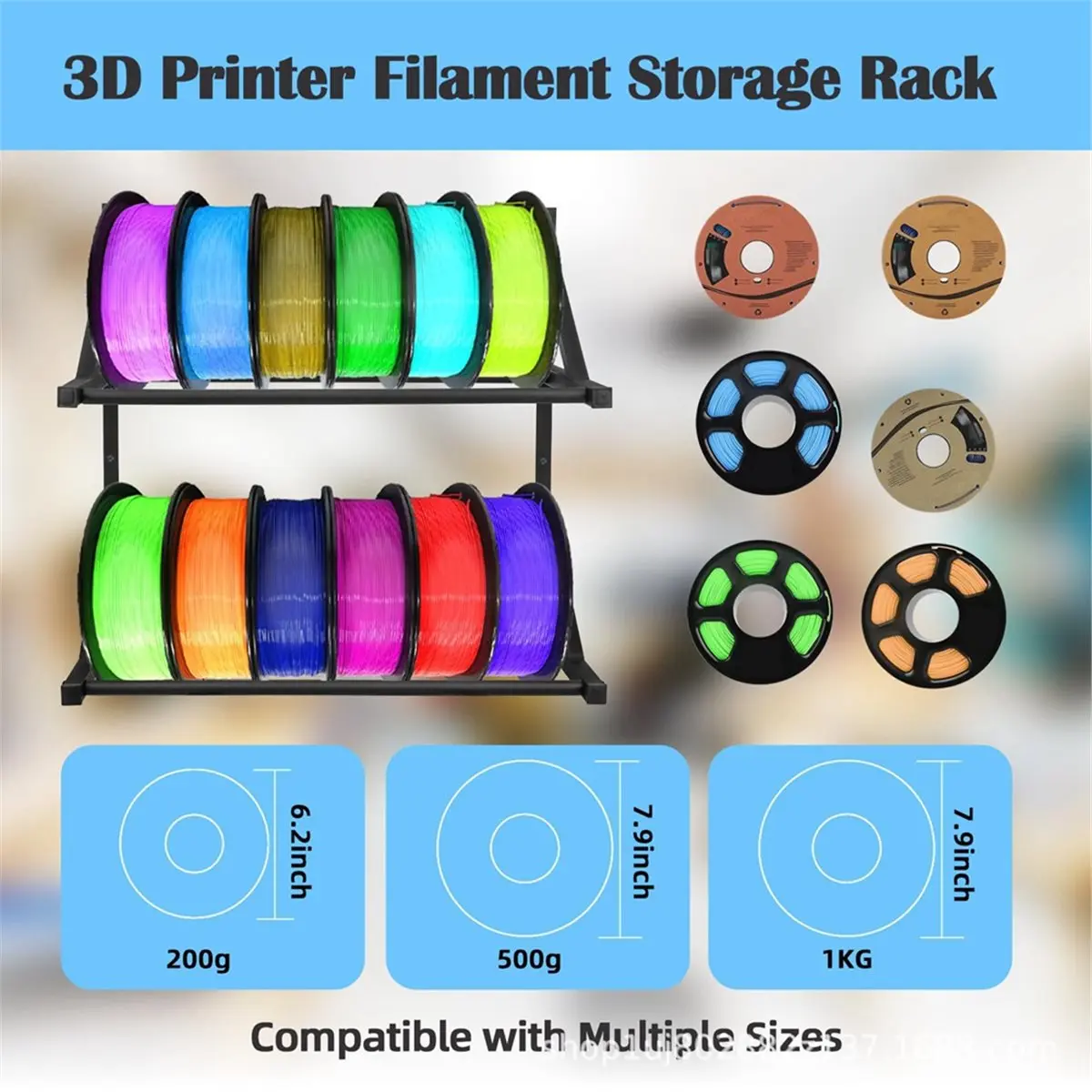 Y69A Wall Mount Filament Storage Rack- Wall Mount 3D Printer Filament Storage Rack 2 Tier Filament Spool Holders Racks
Y69A Wall Mount Filament Storage Rack- Wall Mount 3D Printer Filament Storage Rack 2 Tier Filament Spool Holders Racks