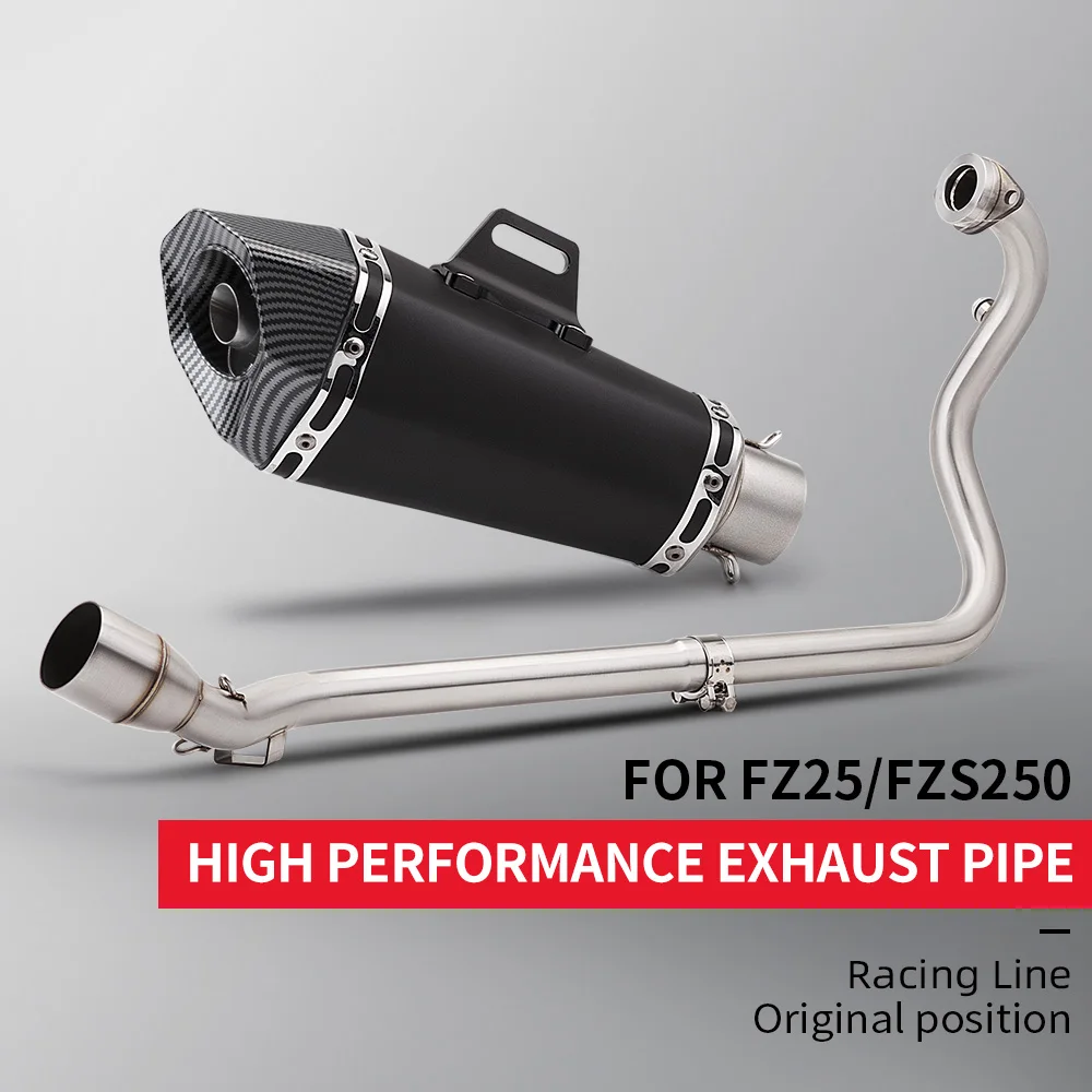 Suitable for FZ250 FZS250 motorcycle exhaust system, connects with 51MM front-middle exhaust pipe
Suitable for FZ250 FZS250 motorcycle exhaust system, connects with 51MM front-middle exhaust pipe