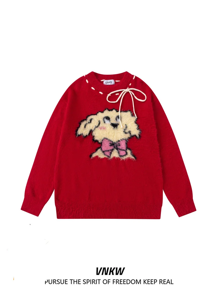 American Sle Floing Embroidery Red Sweater Loose Couple Lazy Soft Thiened Knitted irt Thiened Autumn Winter Men Wom...
American Sle Floing Embroidery Red Sweater Loose Couple Lazy Soft Thiened Knitted irt Thiened Autumn Winter Men Wom...