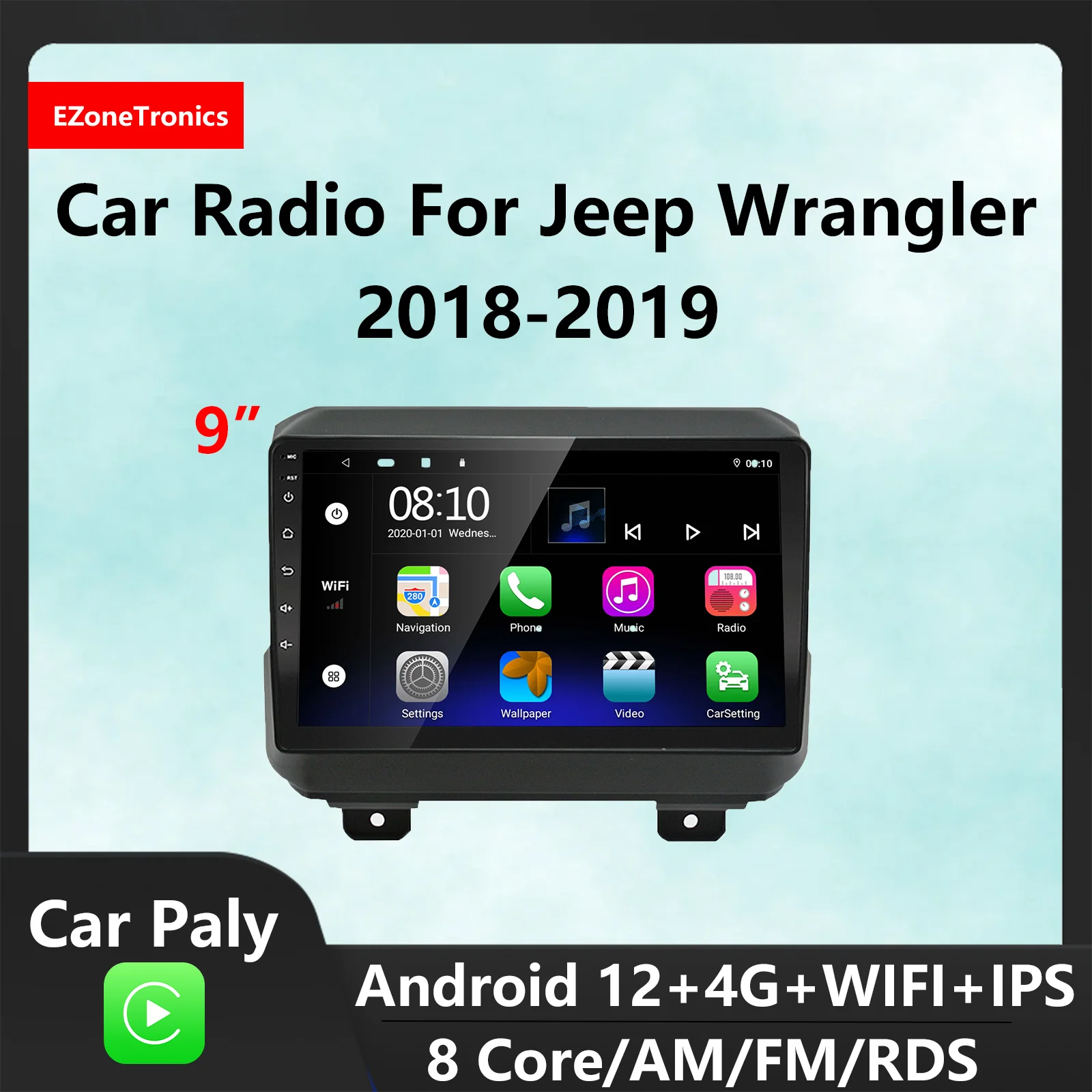 EzoneTronics CarPlay Android Auto Android12 CarRadio for Jeep Wrangler 2018-2019 360°Camera Multimedia Stereo Player Navigation
EzoneTronics CarPlay Android Auto Android12 CarRadio for Jeep Wrangler 2018-2019 360°Camera Multimedia Stereo Player Navigation