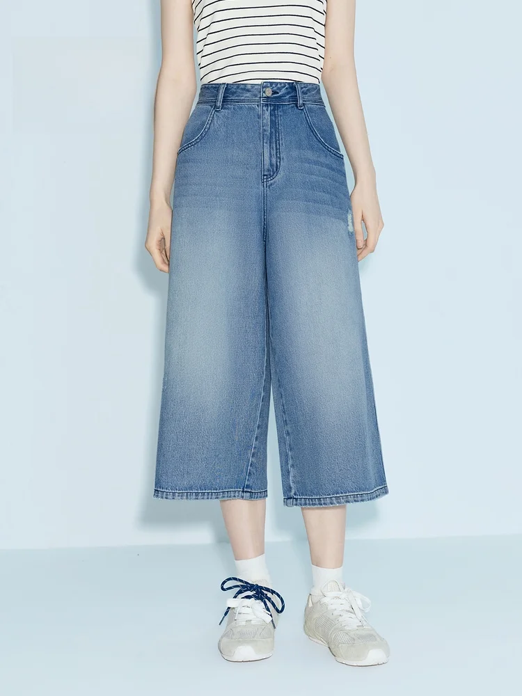 Summer New Women's Jeans Shorts Indicia High Waist Loose Fit Cotton Casual High Waist Wide Leg Pants Seven-Quarter Length
Summer New Women's Jeans Shorts Indicia High Waist Loose Fit Cotton Casual High Waist Wide Leg Pants Seven-Quarter Length