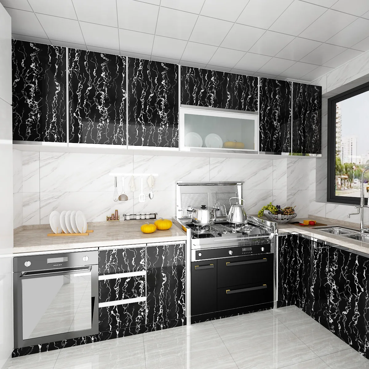 Marble waterproof wallpaper self adhesive wall stickers kitchen living room bathroom Desktop furniture renovation wrapping paper
Marble waterproof wallpaper self adhesive wall stickers kitchen living room bathroom Desktop furniture renovation wrapping paper