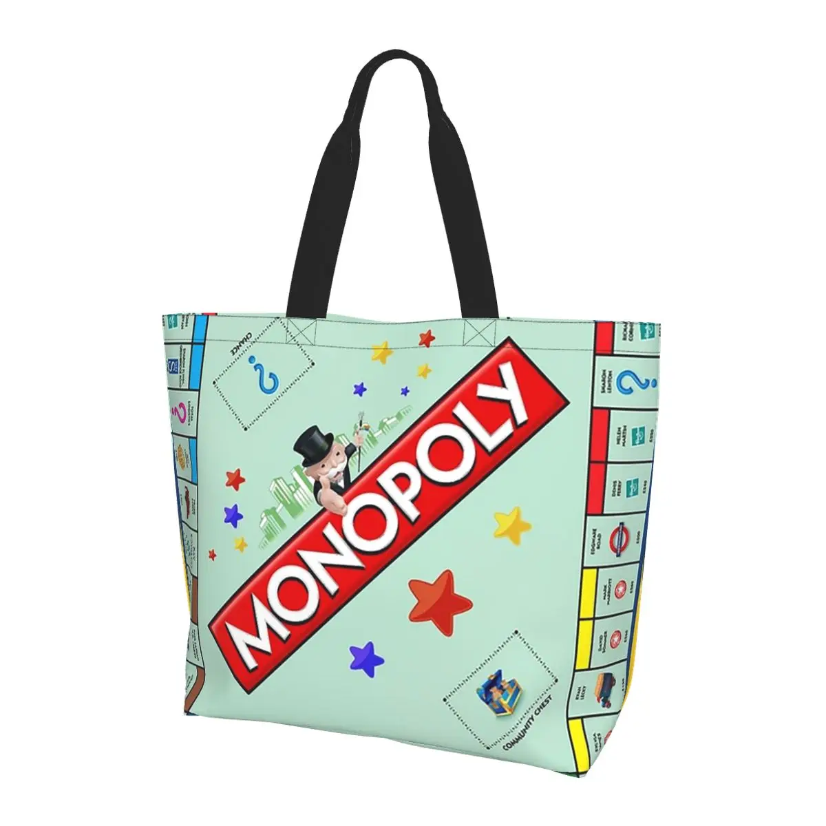 Классическая большая сумка для покупок Monopoly для настольной игры, парусиновая сумка на плечо большой вместимости, продуктовая сумка для покупок для женщин 
Классическая большая сумка для покупок Monopoly для настольной игры, парусиновая сумка на плечо большой вместимости, продуктовая сумка для покупок для женщин